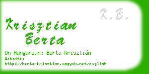 krisztian berta business card